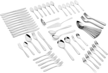 GRÄWE 12-Piece Stainless Steel Cutlery Set, Dinnerware Set, 68-Piece Set, Nickel-Free, Rust-Proof, Hand-Polished, Dishwasher-Safe - Salzburg Series