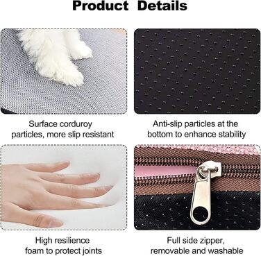 Сходинки для тварин Galatée: 3-ступеневі сходи з щільного пінополіуретану, знімний чохол на блискавці, для собак та інших домашніх тварин (Світло-коричневий)