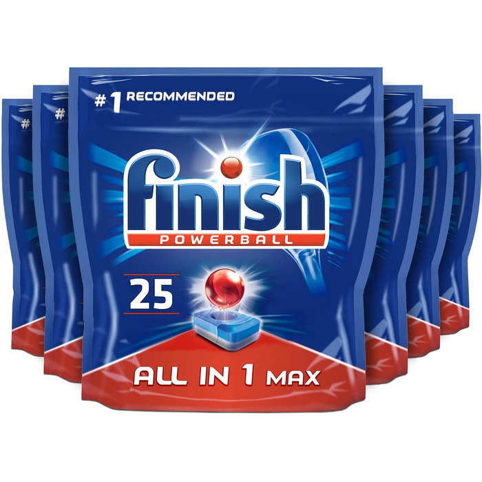 Таблетки для посудомийних машин Finish All in 1 Max Regular, 150 шт (25 упаковок по 6 шт), оригінал