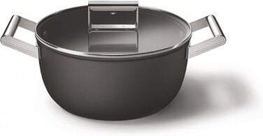 Електричний чайник Smeg KLF05CREU, 0.8 л, чорний: нержавійна сталь, захист від перегріву, індикатор рівня води, протиковзне дно, котушка для кабелю, 1400W