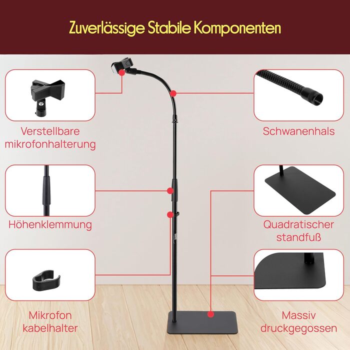 Мікрофонний стійка Pyle – універсальна, регульована (85-153 см)