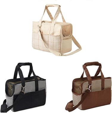 Транспортна сумка для собак і котів до 5 кг – чорна, з верхньою відкриваємою частиною, дихаюча, складна, з плечовим ременем, сертифікована для перевезення в літаку