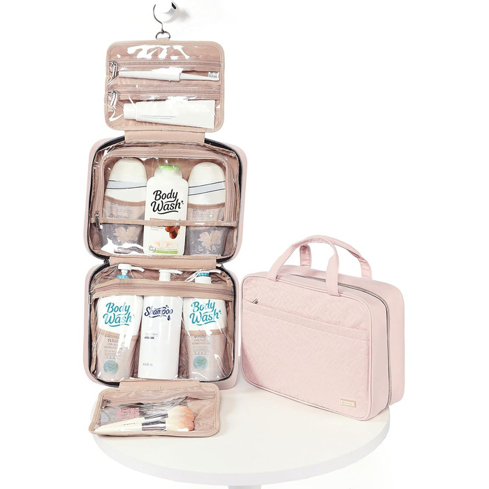 Органайзер для подорожей NISHE для жінок, сумка-органайзер для шампунів, кондиціонерів, пензликів, великого та малого розміру, рожевий (M)