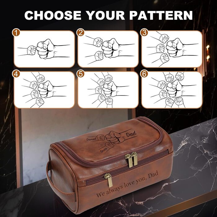 Чоловіча дорожня косметичка Easycosy з лазерним гравіюванням імені, шкіряна, для підвішування, стильна, ідеальна для подорожей, подарунок для тата, дідуся, колеги, на день Святого Миколая, червоно-коричнева