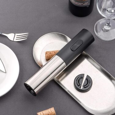 Електричний відкривачка вин CIRCLE JOY - автоматичний штопор з ножем для фольги, нержавіюча сталь