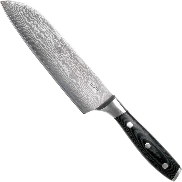 Японський ніж Santoku Eden Classic Damast 18 см з нержавіючої сталі Damast для кухні