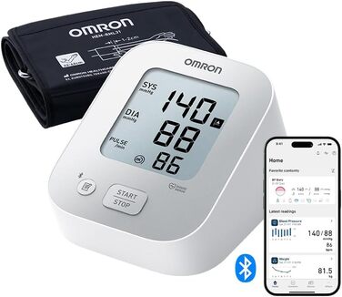 Тонометр OMRON X2+ Connect з Bluetooth: клінічно перевірений, виявляє нерегулярне серцебиття, універсальна манжета 22-42 см