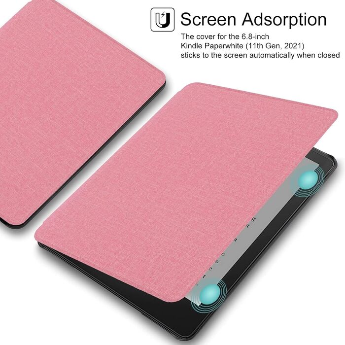 Чохол для Kindle Paperwhite 11th Gen (M2L3EK/M2L4EK) – рожевий, Kunstleder, Auto Sleep/Wake