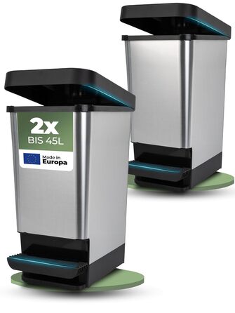 Сміттєвий бак Novaliv 45L з педаллю - сталевий, герметичний, для кухні та ванної кімнати