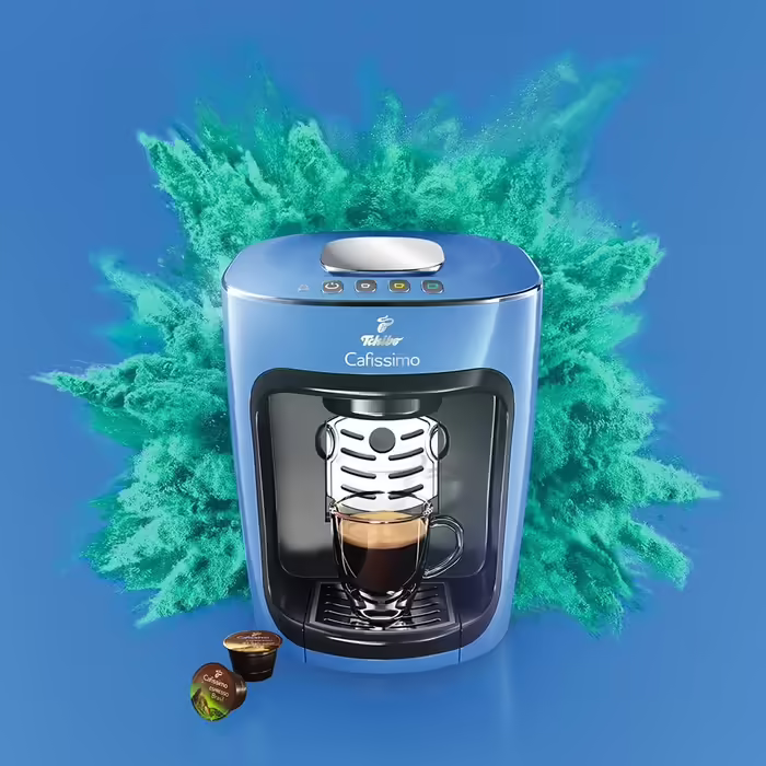 Tchibo Cafissimo mini Coffee Capsule Machine (for coffee, espresso, Caffè Crema and tea) blue