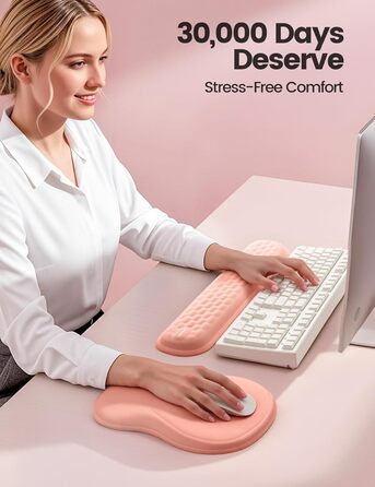 Підставка для зап'ястя Meatanty ергономічна, з Memory Foam, для клавіатури та миші, м'яка, стильна, антиковзаюча, для офісу, дому та геймінгу (Блакитна)
