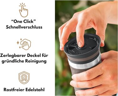 Термокружка Milu 370мл/450мл з нержавіючої сталі, ізольована, для кави, to go, без витоку, автокружка, термокружка, travel mug, коричнева