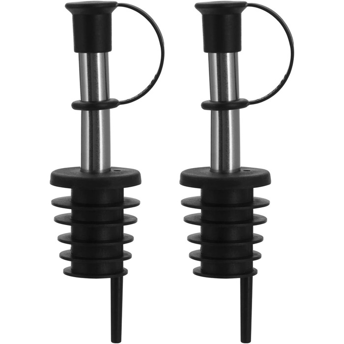 Виливний для пляшок Westmark 2 - Inox Eco-Pour, нержавіюча сталь, з кришкою, чорний/хромований