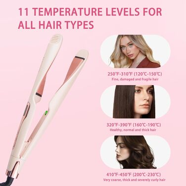 Випрямляч для волосся ANGENIL Pro Ceramic Twist 2-в-1 рожевого кольору: випрямлення, завивка, хвилі. З термостійким килимком