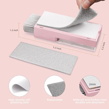 Набір для чищення клавіатури та гаджетів, рожевий. Комплексний набір для MacBook, iPhone, iPad, AirPods, комп'ютера. Очищувач з спреєм та щіткою.