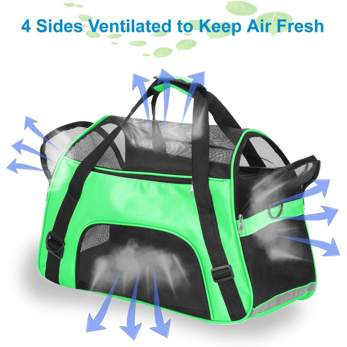 Транспортувальна сумка для тварин (кіт, собака, кролик, хом'як) - зелена, 47x27x28 см, до 5 кг