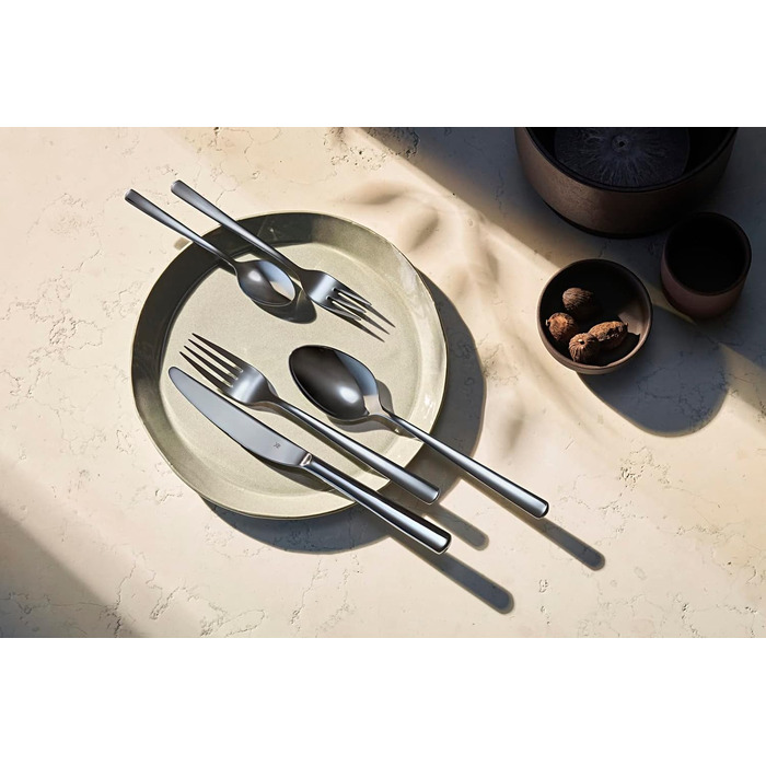 WMF Philadelphia Cutlery Set, 6 Persons, 30 Pieces, Monobloc Knives, Polished Cromargan Stainless Steel, Shiny, Dishwasher Safe, Single
