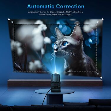 Міні-проектор Quilted Northern Beamer 4K з Android 11.0, WiFi 6, BT 5.0, Auto Keystone, 180° для дому та на вулицю