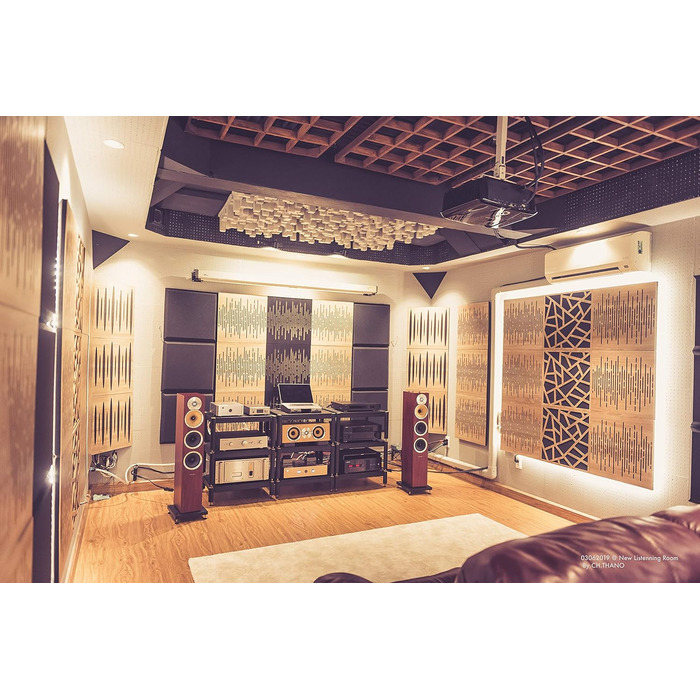 Набір акустичних панелей для звукопоглинання та дифузії WAVE Sonoma, 50x50x5 см, 4 шт. — декоративні панелі для шумоізоляції та корекції акустики