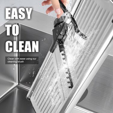 Набір для нарізання овочів з 4 лезами та захисними рукавичками - Mandoline з нержавіючої сталі для картоплі, салату, хот-поту, антиковзкий овочевий слайсер, Keto (з щіткою та ганчіркою).