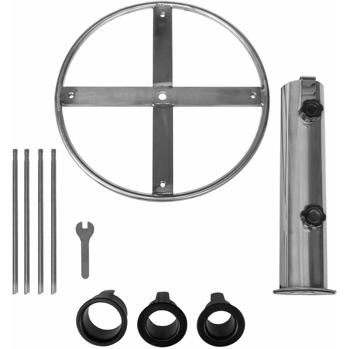 Andora Parasol Base XL Stainless Steel with Adapter 48/39/34 mm - Parasol Stand for Lawn