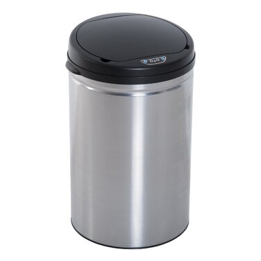 HOMCOM Automatic Sensor Trash Can - Waste Bin with IR Sensor, Round, 30L, Optional Inner Bucket, Stainless Steel | Aosom