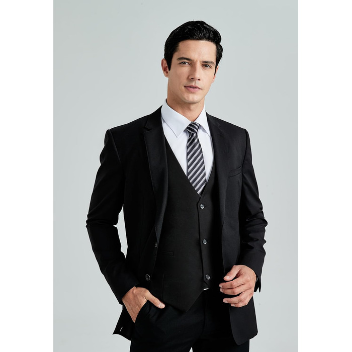 Жилет чоловічий HISDERN, чорний, бавовна, V-подібний виріз, з кишенями, для вечірки, весілля, офіційного стилю, 4XL