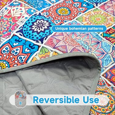 Водонепроникний коврик для собак, ковдра для лежанки, захист меблів, 178 x 76 см (Блискучий медальйон)