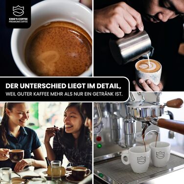 Кава в зернах King's Coffee Black Edition Crema Intense, міцна арабіка для автоматичних та ріжкових кавомашин, низька кислотність, обсмаження в Італії, 1 кг