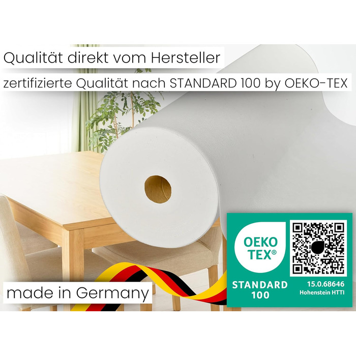 Sensalux Table Runner Roll, 1.18m x 25m, Washable Nonwoven Fabric, Oeko-TEX Standard 100 - Class I Certified, White