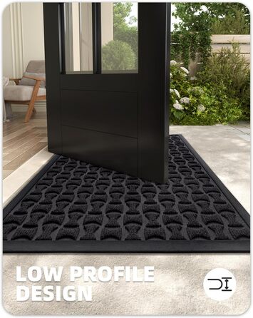 Килимок для дому та вулиці, чорний, 44x76 см - антиковзаюче покриття для входу, порогу, тераси