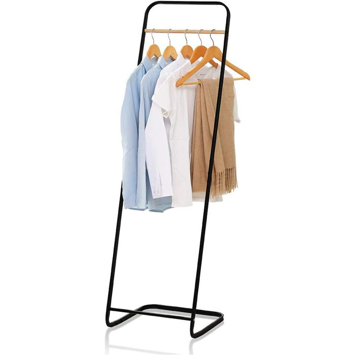 Clothes Rack, Stable Coat Rack, Slim Coat Rack, Metal Coat Rack for Bedroom, L16 x B16 x H55 Inches, Black…