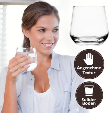CONCEPT Glass Set, 12-piece, 310 ml small juice glasses, ideal as drinking glasses, water glasses, whisky glasses, universal and dishwasher-safe