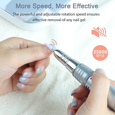 JCMaster TouchPro+ Nagelfräзер 35000 об/хв - професійний набір для манікюру та педикюру, електричний, з торшетом, 4 насадки, для гелю та акрилу