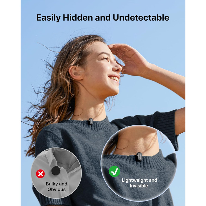 BOYA MINI 2: Портативний мікрофон з USB-C, 48kHz/24Bit, 100м, 30год, для iPhone, Android, Vlogging, YouTube, інтерв'ю (Space Silver)