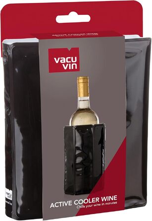Активний охолоджувач для вина Vacu Vin (0,75-1,0 л), чорний, стандартний — набір з 2 шт.
