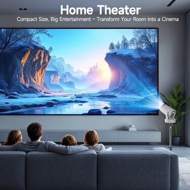 Портативний проєктор 4K, 1080P FHD Mini проєктор, сумісний з Android та Netflix, WiFi 6, BT 5.0, поворот на 180°, автоматична корекція трапецеїдальних спотворень