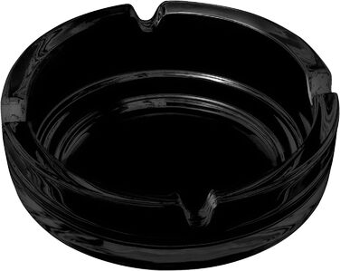 Concept 11 - Outdoor Ashtray Black 11cm | 3 Piece Glass Ashtray | Glass Ashtray 3.5 cm high, Dishwasher Safe, Catering Supplies
