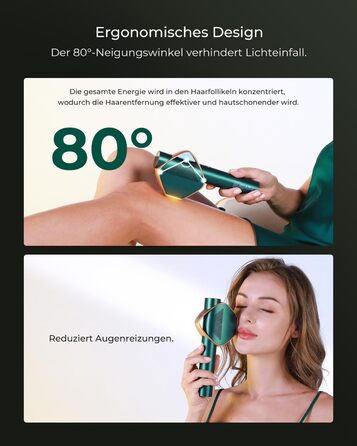 IPL пристрій для епіляції Blissky з IGBT технологією, 19.8 Дж, 15 рівнів, для обличчя, бікіні, тіла, ніг (зелений)