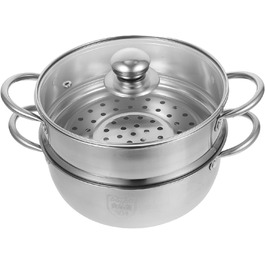 Пароварка Angoily з нержавіючої сталі: каструля для приготування їжі на пару, супів, яєць та овочів (супниця, пароварка, індукційний посуд)