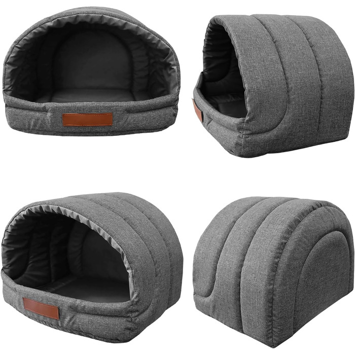 Будинок для собак R2: 48x37x32 см з гравіюванням імені - зручне ліжко для собак та котів (Графіт)