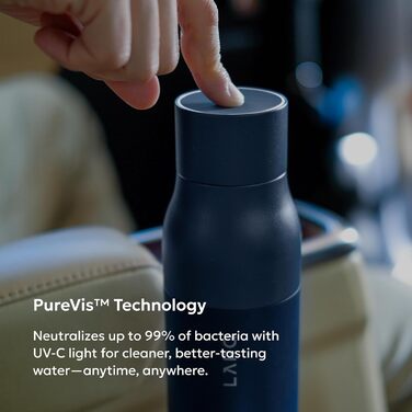 Пляшка для води LARQ PureVis 740 мл Monaco Blue з самоочищенням UV-C, нержавіюча сталь, BPA-free