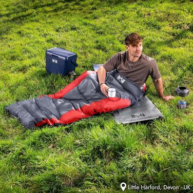 Спальний мішок Trail-Alpin, 250 г, 3 сезони, з капюшоном, легкий, компактний, компресійний мішок (Червоний)