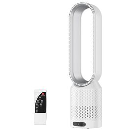 2-в-1 Вентилятор з очищувачем повітря безлопатий, з пультом, 8 швидкостей, осциляція 90°, таймер, для спальні/офісу (срібний)