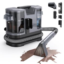 Lubluelu Пылесос для чистки обивки 600 Вт – 20 кПа, мобільний пилосос для килимів, диванів та автомобілів з функцією самоочищення та довгим шлангом, сірий