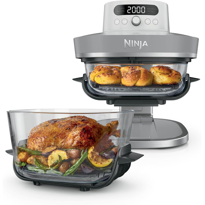 Скляна аерофритюрниця Ninja CRISPi PRO XL з 5 функціями, біла