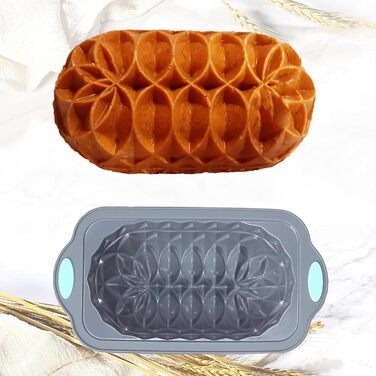 Tongde 4-Piece Silicone Loaf Pan Set for Baking Bread, Non-Stick Kitchen Oven Bread Mold, Perfect for Banana Bread, Sandwich Bread, Pound Cake, and Meatloaf, 6 Cup, Grey