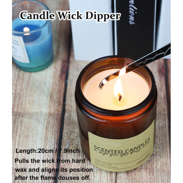STATABSTA 4-in-1 Candle Accessory Set, Candle Snuffer, Wick Trimmer, Trimmer, and Wick Scoop, Candle Care Set for Gifts, Candle Lovers (Silver)