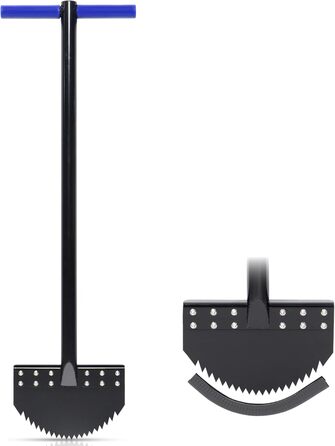 CKLT One-Piece Edge Trimmer 100cm with Spring Steel Blade Manual Lawn Edger Manganese Steel Rustproof Half-Moon Garden Tool with Rubber Grip for Landscape Maintenance