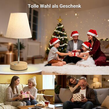 Бездротова LED лампа настільна акумуляторна 3000mAh з торшею, регульоване торканням, портативна лампа для дому та вулиці, з імітацією текстури дерева